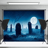 Horror Friedhof Nacht Mond Halloween Foto Hintergrund