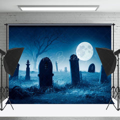Horror Friedhof Nacht Mond Halloween Foto Hintergrund