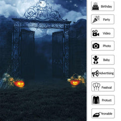 Horror Nacht Beängstigend Kürbis Mond Halloween Hintergrund für Party