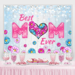 Heiß Rosa Blumen Blau Hölzern Am besten Mama Immer Hintergrund