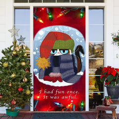 ICH Hatte Spaß Einmal Es War Schrecklich Rot Weihnachten Tür Abdeckung
