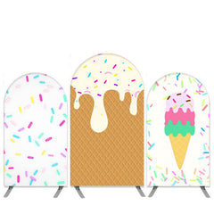 Eis Creme Thema Süß Sommer Geburtstag Bogen Hintergrund Bausatz