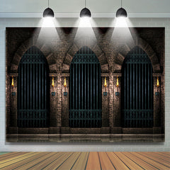 Einschließung Zaun Mit Kerze Schrecklich Halloween Hintergrund