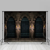 Einschließung Zaun Mit Kerze Schrecklich Halloween Hintergrund