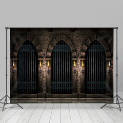 Einschließung Zaun Mit Kerze Schrecklich Halloween Hintergrund