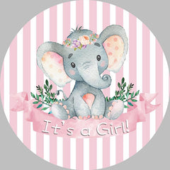 Es ist A Mädchen Rosa Runden Elefant Baby Dusche Hintergrund