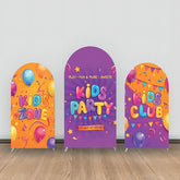 Kind Verein Ballon Flagge Lila Party Bogen Hintergrund Bausatz