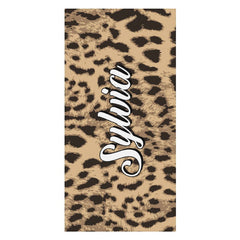 Leopard Personalisiert Name Strand Handtuch Geschenke für Frauen