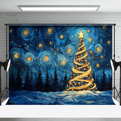 Lofaris Abstrakt Sterne Blau Himmel Weihnachten Baum Weihnachten Hintergrund