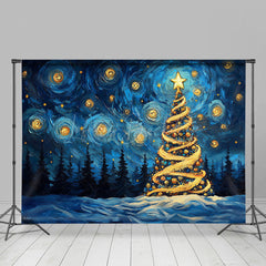 Lofaris Abstrakt Sterne Blau Himmel Weihnachten Baum Weihnachten Hintergrund