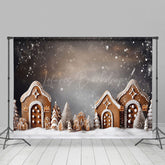 Lofaris Ästhetisch Schneebedeckt Lebkuchen Haus Weihnachten Hintergrund