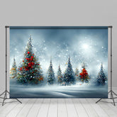 Lofaris Künstlerisch Weihnachten Stimmung Wald Kiefer Bäume Hintergrund