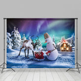 Lofaris Aurora Schnee Elch Zeder Schneemann Geschenk Weihnachten Hintergrund