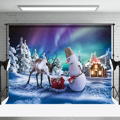 Lofaris Aurora Schnee Elch Zeder Schneemann Geschenk Weihnachten Hintergrund