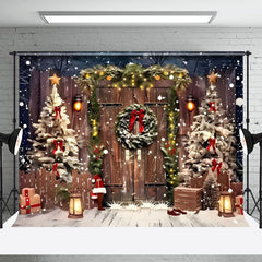 Lofaris Scheune Tür Girlande Öl Lampe Weihnachten Foto Hintergrund