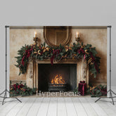 Lofaris Beige Abstrakt Wand Kamin Weihnachten Hintergrund