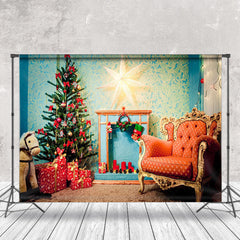 Lofaris Blau Abstrakt Wand Stuhl Geschenk Kasten Weihnachten Hintergrund