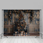 Lofaris Blau Golden Luxus Wand Weihnachten Stimmung Hintergrund