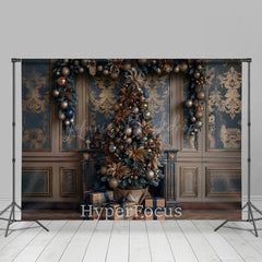 Lofaris Blau Golden Luxus Wand Weihnachten Stimmung Hintergrund