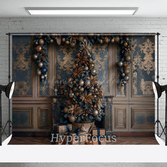 Lofaris Blau Golden Luxus Wand Weihnachten Stimmung Hintergrund
