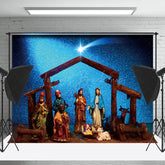 Lofaris Blau Licht Himmel Meteor Jesus Geburt Weihnachten Hintergrund