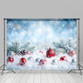 Lofaris Blau Schneeflocke Kiefer Blätter Baubale Weihnachten Hintergrund