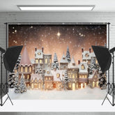 Lofaris Verschwommen Schneebedeckt Stadt Licht Funkeln Weihnachten Hintergrund