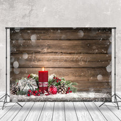Lofaris Bokeh Aus Holz Verbrennung Rot Kerzen Weihnachten Hintergrund