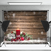 Lofaris Bokeh Aus Holz Verbrennung Rot Kerzen Weihnachten Hintergrund