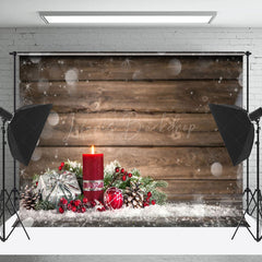 Lofaris Bokeh Aus Holz Verbrennung Rot Kerzen Weihnachten Hintergrund