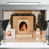 Lofaris Ziegel Kamin Geschenk Kasten Weihnachten Hintergrund