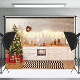 Lofaris Hell Küche Girlande Dekoration Weihnachten Hintergrund