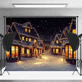 Lofaris Hell Dorf Bei Nacht Weihnachten Foto Hintergrund