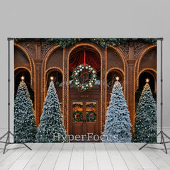 Lofaris Braun Jahrgang Haus Weihnachten Bäume Weihnachten Hintergrund