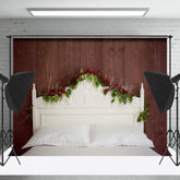 Lofaris Braun Aus Holz Kirsche Weiß Kopfteil Bett Hintergrund