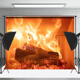 Lofaris Verbrennung Brennholz Warm Weihnachten Kamin Hintergrund