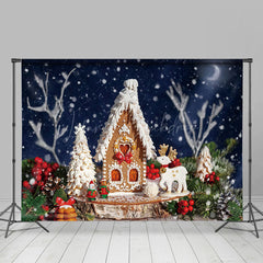 Lofaris Buttercreme Lebkuchen Haus Sternenklar Weihnachten Hintergrund