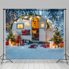 Lofaris Camper Van Warm Innere Weihnachten Winter Hintergrund