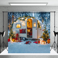 Lofaris Camper Van Warm Innere Weihnachten Winter Hintergrund