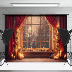 Lofaris Kerzenlicht Fenster Szene Weihnachten Stimmung Hintergrund