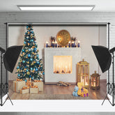 Lofaris Kerzen Kamin Weihnachten Baum Foto Hintergrund