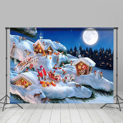 Lofaris Karikatur Liliput Schneebedeckt Haus Fröhlich Weihnachten Hintergrund