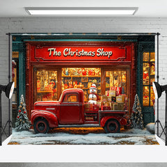 Lofaris Weihnachten Boutique Rot Geschenk LKW Schneemann Hintergrund
