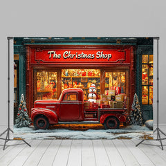 Lofaris Weihnachten Boutique Rot Geschenk LKW Schneemann Hintergrund