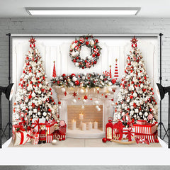 Lofaris Weihnachten Drinnen Szene Kerzen Kamin Hintergrund