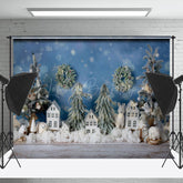 Lofaris Weihnachten Baum Bokeh Blau Wand Fotografie Hintergrund
