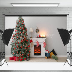 Lofaris Weihnachten Baum Geschenke Kamin Socke Festlich Hintergrund