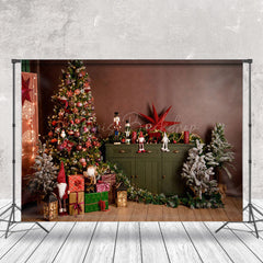 Lofaris Weihnachten Baum Geschenke Retro Wand Fotografie Hintergrund