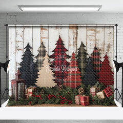 Lofaris Weihnachten Baum Rot Grün Holz Fotografie Hintergrund