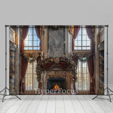 Lofaris Weihnachten Stimmung Kamin Fenster Landschaft Hintergrund